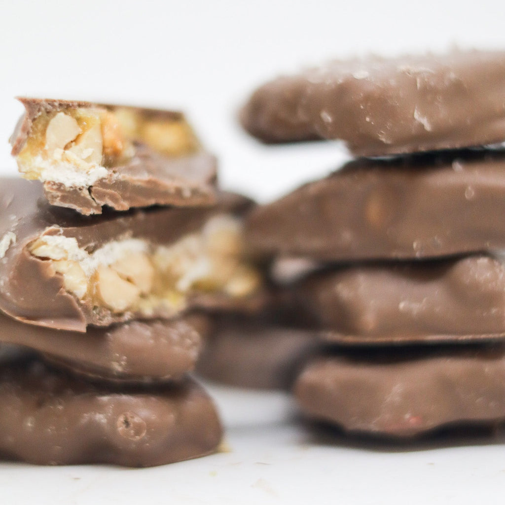 Chocolate Covered Sea Salt Peanut Brittle